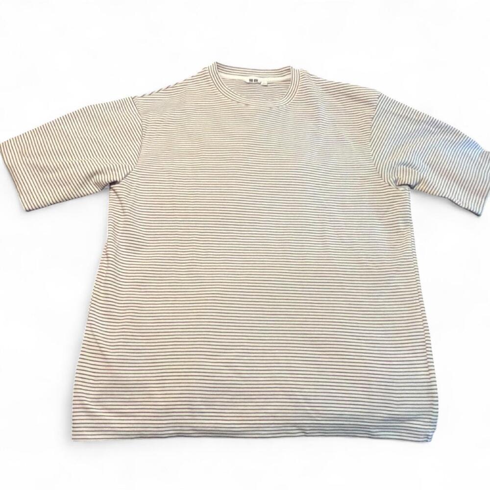 UNIQLO - Men's AIRism Cotton Oversized Striped T-Shirt - Size Large